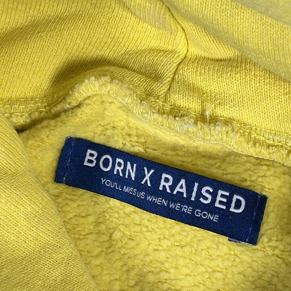 Born x Raised Wish You Were Here Yellow Pullover Hoodie Men's Size XL  #2506 - Picture 3 of 11